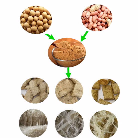 Kostengünstige strukturierte Sojaprotein-Tvp-Hama-Nassprotein-Tsp-Vegan-Fleisch-Bionisches Huhn, Schinken, würzige und würzige Snacks, Sojabohnen-Lebensmittel, Wurst, Trockenfleisch-Verarbeitungsmaschine