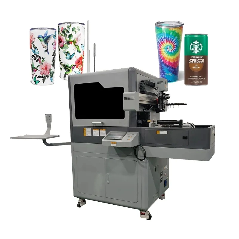 High Speed Round Cylinder Rotating UV Printer Full Format Flowerpot 3D Logo Printing Machine for Bottle Label Vacuum Cup Tumbler