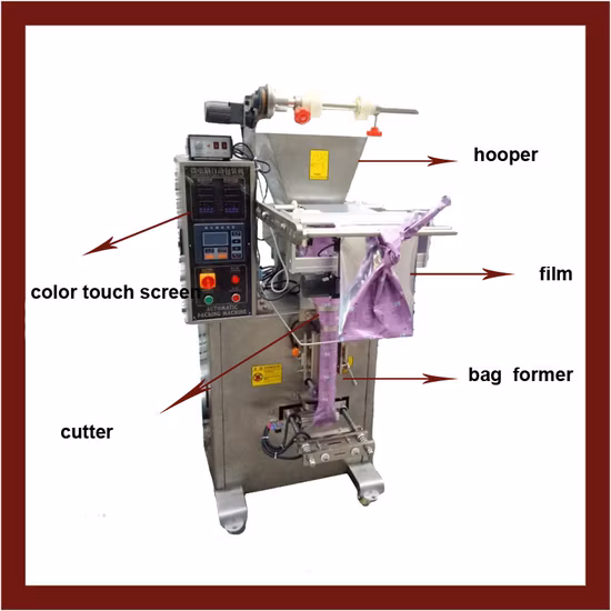 China Lieferant automatische Beutel/Beutel vertikale Kaffee/Saft/Kaffee/Milch Pulver Verpackung Verpackung Versiegelung Füllmaschine für Pulver Verpackung